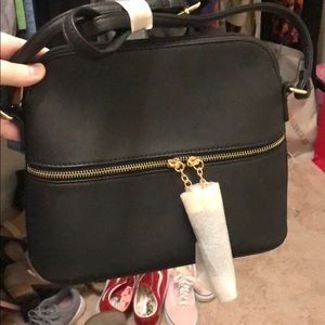 Black crossbody shoulder bag